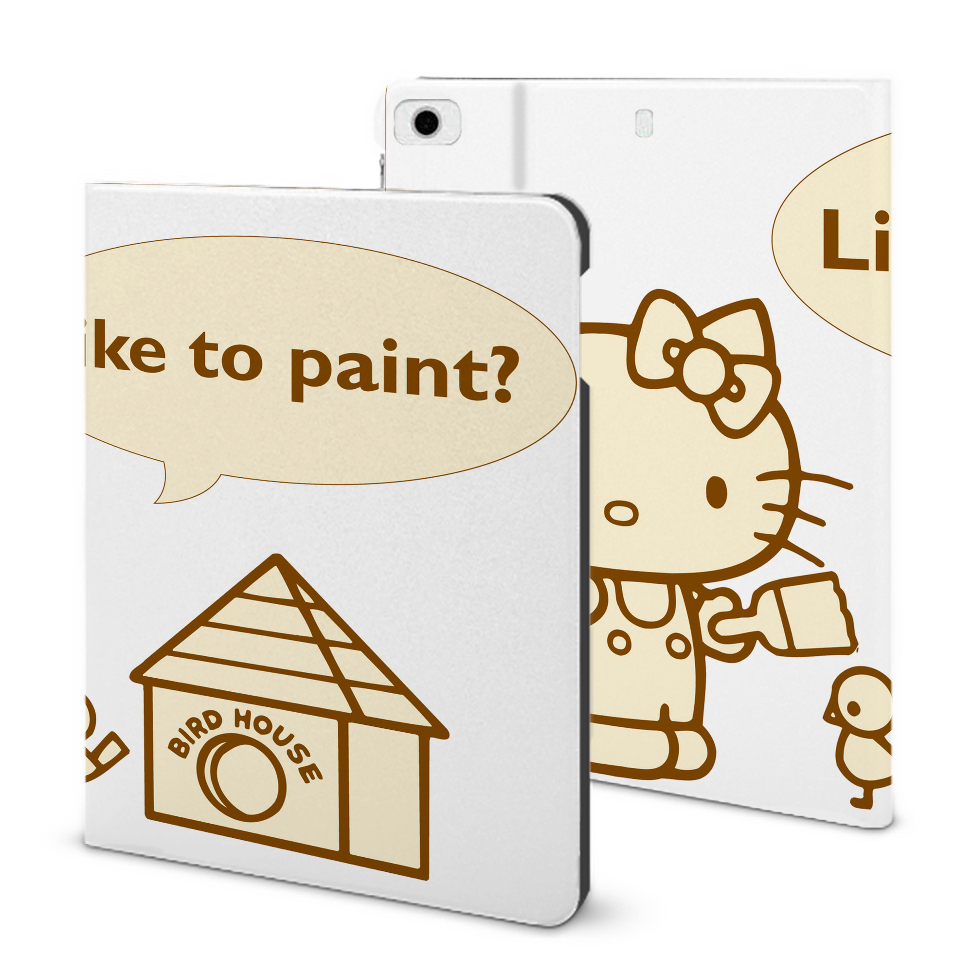 （画像用） Hello Kitty ハローキティ IPad ケース ブック型 PUレザー TPU 耐衝撃 軽量 薄型 ペン収納なし 全面保護 IPad 各モデル対応